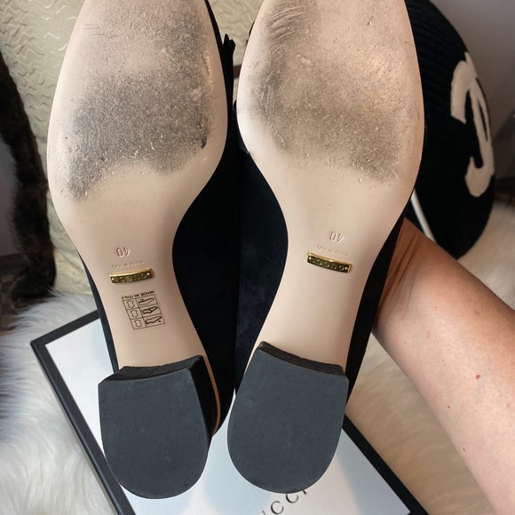 Gucci Marmont Fringe Pumps- Suede block heel - Picture 4 of 8